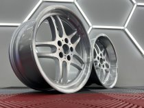 New 19 Inch M Parallel Style Alloy Wheels In Silver With Polished Face And Dish With Very Deep 10" Rears 5x120