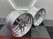 New 19 Inch M Parallel Style Alloy Wheels In Silver With Polished Face And Dish With Very Deep 10" Rears 5x120