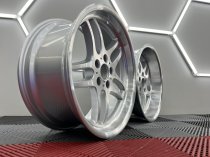 New 19 Inch M Parallel Style Alloy Wheels In Silver With Polished Face And Dish With Very Deep 10" Rears 5x120