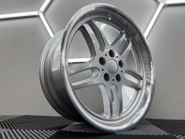 New 19 Inch M Parallel Style Alloy Wheels In Silver With Polished Dish, Very Deep 10" Rears 5x120