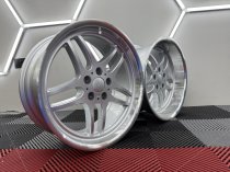 New 19 Inch M Parallel Style Alloy Wheels In Silver With Polished Dish, Very Deep 10" Rears 5x120