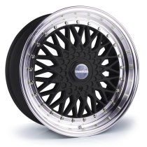 NEW 15 INCH DARE DR RS ALLOY WHEELS IN GLOSS BLACK WITH POLISHED DISH AND CHROME RIVETS 4x100/108