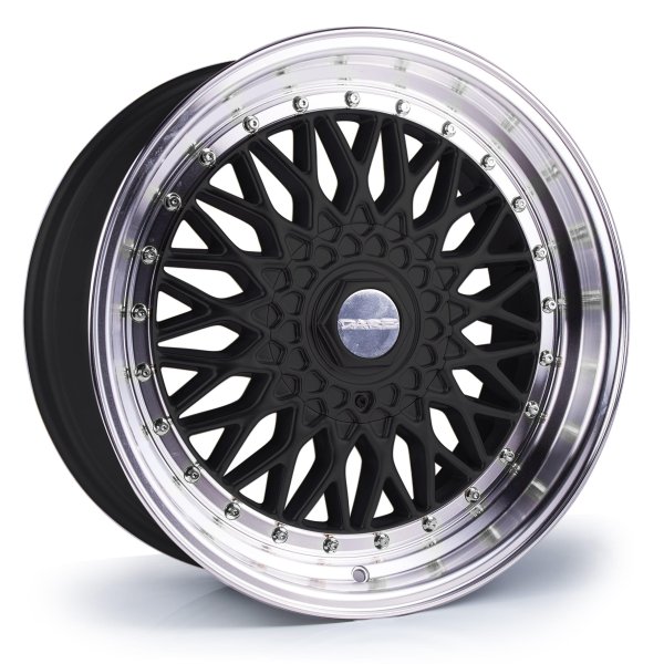 NEW 15 INCH DARE DR RS ALLOY WHEELS IN GLOSS BLACK WITH POLISHED DISH AND CHROME RIVETS 4x100/108