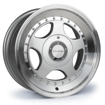 NEW 15 INCH DARE DR F5 ALLOY WHEELS IN SILVER WITH POLISHED SLANT DISH 4x100/108