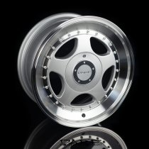 NEW 15 INCH DARE DR F5 ALLOY WHEELS IN SILVER WITH POLISHED SLANT DISH 4x100/108