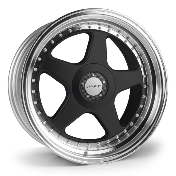 NEW 17 INCH DARE DR F5 ALLOY WHEELS IN GLOSS BLACK WITH POLISHED DISH 4x100/108