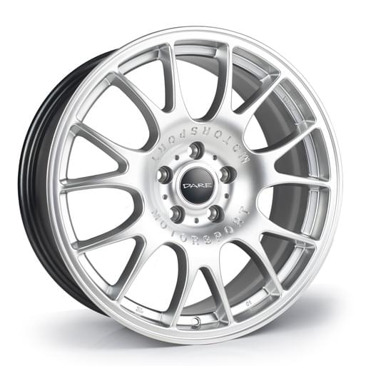 NEW 18 INCH DARE SC MOTORSPORT ALLOY WHEELS IN HYPER SILVER 5x100