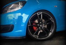 NEW 18 INCH TARGA TG3 ALLOY WHEELS IN GLOSS BLACK WITH MACHINED LIP 5x112
