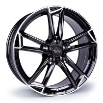 NEW 19 INCH TARGA TG3 ALLOY WHEELS IN GLOSS BLACK WITH MACHINED LIP 5x112