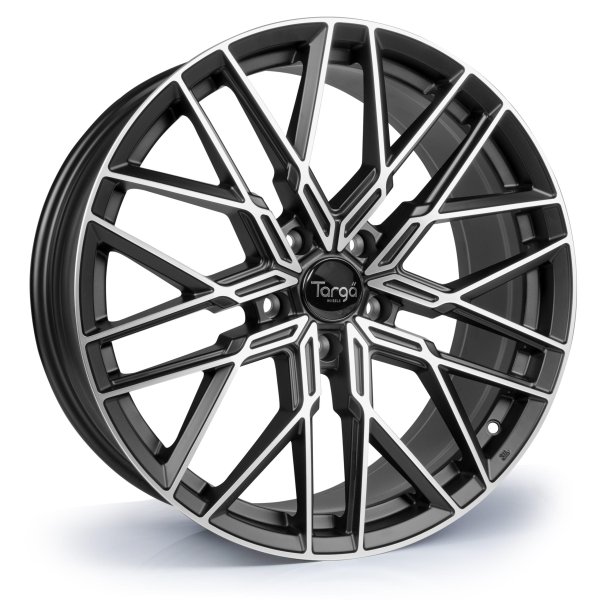 NEW 19 INCH TARGA TG8-FF FLOW FORMED ALLOY WHEELS IN MATT BLACK MACHINED WITH WIDER REAR OPTION 5x112
