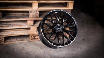 NEW 19 INCH TARGA TG2 ALLOY WHEELS IN GLOSS BLACK WITH MACHINED LIP AND WIDER 9.5J REAR OPTION 5x112