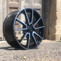 NEW 18 INCH ROMAC AIR ALLOY WHEELS IN GLOSS BLACK WITH POLISHED FACE 5x114.3