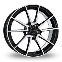 NEW 18 INCH ROMAC AIR ALLOY WHEELS IN GLOSS BLACK WITH POLISHED FACE 5x108
