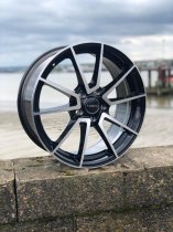 NEW 18 INCH ROMAC AIR ALLOY WHEELS IN GLOSS BLACK WITH POLISHED FACE 5x108