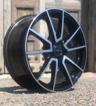 NEW 18 INCH ROMAC AIR ALLOY WHEELS IN GLOSS BLACK WITH POLISHED FACE 5x108