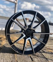 NEW 18 INCH ROMAC AIR ALLOY WHEELS IN GLOSS BLACK WITH POLISHED FACE 5x108