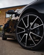 NEW 19 INCH ROMAC AIR ALLOY WHEELS IN GLOSS BLACK WITH POLISHED FACE 5x112