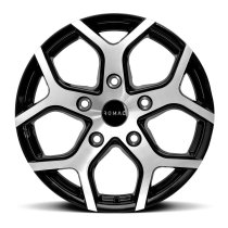 NEW 16 INCH ROMAC COBRA ALLOY WHEELS IN GLOSS BLACK WITH POLISHED FACE 950KG VW TRANSPORTER T5 T6 5x120