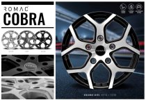 NEW 16 INCH ROMAC COBRA ALLOY WHEELS IN GLOSS BLACK WITH POLISHED FACE 950KG FORD TRANSIT CUSTOM 5x160