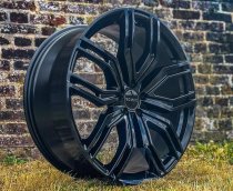 NEW 22 INCH ROMAC CATALINA ALLOY WHEELS IN GLOSS BLACK 9.5" ALL ROUND 5x112
