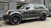 NEW 22 INCH ROMAC CATALINA ALLOY WHEELS IN GLOSS BLACK 9.5" ALL ROUND 5x112