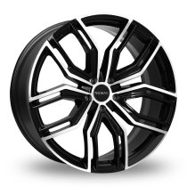 NEW 22 INCH ROMAC CATALINA ALLOY WHEELS IN GLOSS BLACK WITH POLISHED FACE 9.5″ 5x120