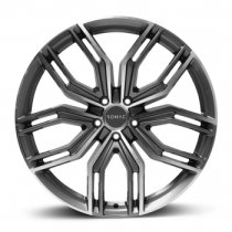 NEW 22 INCH ROMAC CATALINA ALLOY WHEELS IN GUNMETAL GREY WITH POLISHED FACE 9.5" ALL ROUND 5x108
