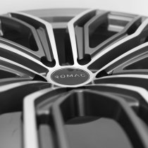 NEW 22 INCH ROMAC CATALINA ALLOY WHEELS IN GUNMETAL GREY WITH POLISHED FACE 9.5" ALL ROUND 5x108