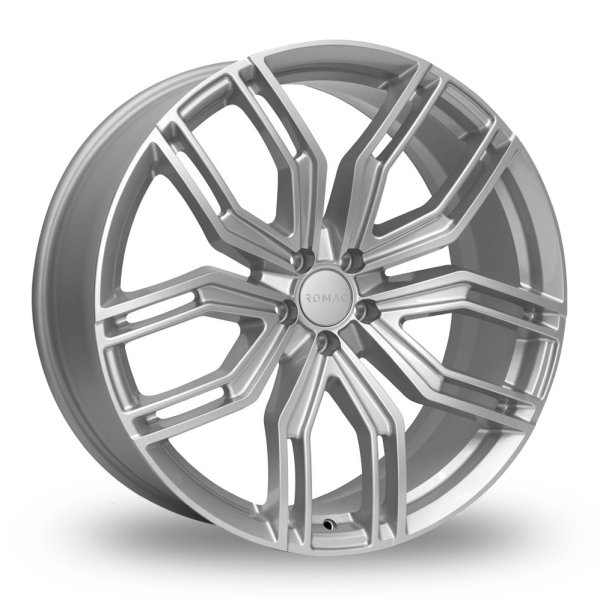 NEW 22 INCH ROMAC CATALINA ALLOY WHEELS IN SILVER 9.5" ALL ROUND 5x108