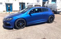 NEW 17 INCH ROMAC DIABLO ALLOY WHEELS IN GLOSS BLACK WITH POLISHED FACE 5x112