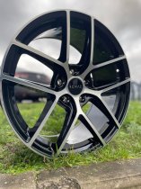 NEW 18 INCH ROMAC DIABLO ALLOY WHEELS IN GLOSS BLACK WITH POLISHED FACE 5x100