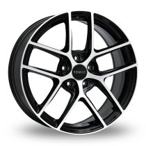 NEW 18 INCH ROMAC DIABLO ALLOY WHEELS IN GLOSS BLACK WITH POLISHED FACE 5x108