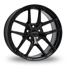 NEW 18 INCH ROMAC DIABLO ALLOY WHEELS IN GLOSS BLACK WITH WIDER REAR OPTION 5x120