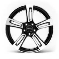 NEW 15 INCH ROMAC EDGE FLOW FORMED ALLOY WHEELS IN GLOSS BLACK WITH POLISHED FACE 4x108