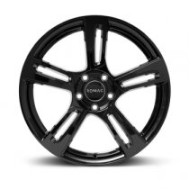 NEW 15 INCH ROMAC EDGE FLOW FORMED ALLOY WHEELS IN GLOSS BLACK 5x100