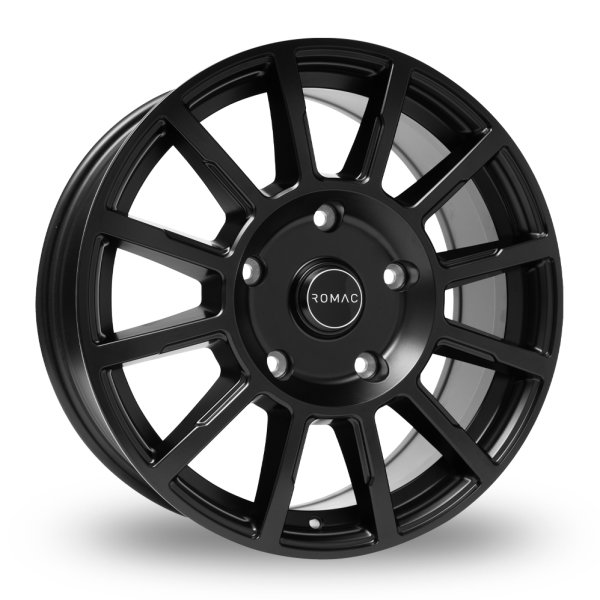 NEW 16 INCH ROMAC STEALTH ALLOY WHEELS IN SATIN BLACK 1250KG MERCEDES VITO 5x112