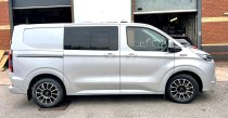 NEW 16 INCH ROMAC STEALTH ALLOY WHEELS IN GLOSS BLACK WITH POLISHED FACE 1250KG VW TRANSPORTER T5 T6 5x120
