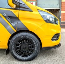 NEW 16 INCH ROMAC STEALTH ALLOY WHEELS IN GLOSS BLACK 1250KG FORD TRANSIT CUSTOM 5x160