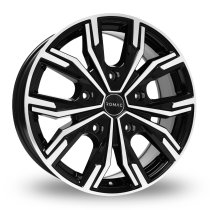 NEW 16 INCH ROMAC TORQUE ALLOY WHEELS IN GLOSS BLACK WITH POLISHED FACE 1250KG MERCEDES VITO 5x112