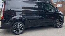 NEW 16 INCH ROMAC TORQUE ALLOY WHEELS IN GLOSS BLACK WITH POLISHED FACE 1250KG FORD TRANSIT CUSTOM 5x160