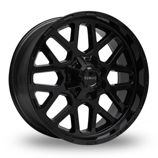 NEW 20 INCH ROMAC UTAH ALLOY WHEELS IN GLOSS BLACK 1000KG FORD RANGER MITSUBISHI L200 VW AMAROK 6x139.7