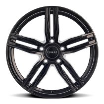 NEW 17 INCH ROMAC VENOM ALLOY WHEELS IN GLOSS BLACK 5x112