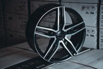 NEW 19 INCH ROMAC VENOM ALLOY WHEELS IN GLOSS BLACK WITH POLISHED FACE AND DEEPER CONCAVE 9.5" REAR OPTION 5x120