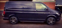NEW 20 INCH ROMAC VENOM ALLOY WHEELS IN GLOSS BLACK WITH POLISHED FACE 1000KG LOAD FORD TRANSIT CUSTOM 5x160