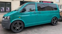 NEW 20 INCH ROMAC VENOM ALLOY WHEELS IN GLOSS BLACK WITH POLISHED FACE 1000KG LOAD FORD TRANSIT CUSTOM 5x160