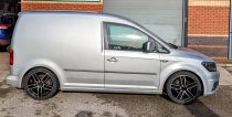 NEW 20 INCH ROMAC VENOM ALLOY WHEELS IN GLOSS BLACK WITH POLISHED FACE 1000KG LOAD FORD TRANSIT CUSTOM 5x160