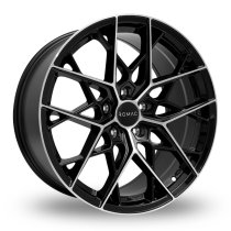NEW 19 INCH ROMAC VORTEX FLOW FORMED ALLOY WHEELS IN GLOSS BLACK WITH POLISHED FACE 5x108