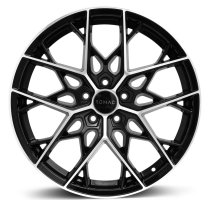 NEW 19 INCH ROMAC VORTEX FLOW FORMED ALLOY WHEELS IN GLOSS BLACK WITH POLISHED FACE 5x108