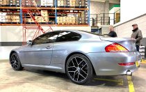 NEW 19 INCH ROMAC VORTEX FLOW FORMED ALLOY WHEELS IN GLOSS BLACK WITH POLISHED FACE 5x108