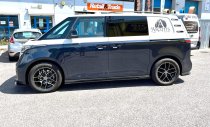 NEW 19 INCH ROMAC VORTEX FLOW FORMED ALLOY WHEELS IN GLOSS BLACK WITH POLISHED FACE AND DEEPER CONCAVE REAR OPTION 5x112